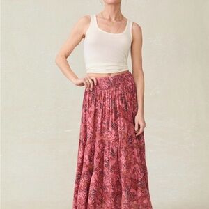 Faherty Woodstock Skirt Island Breeze Pink Floral Maxi Skirt